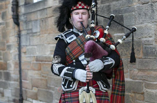 bagpipers in East England