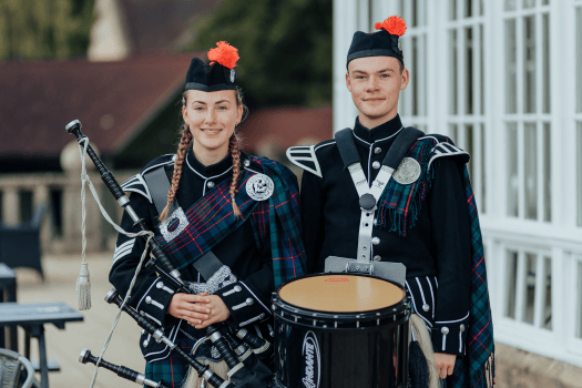 Drum+Drones: Scottish Wedding Bagpiping Pair