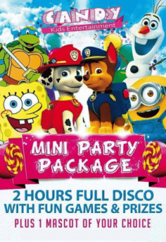2 hour disco with any mascot 